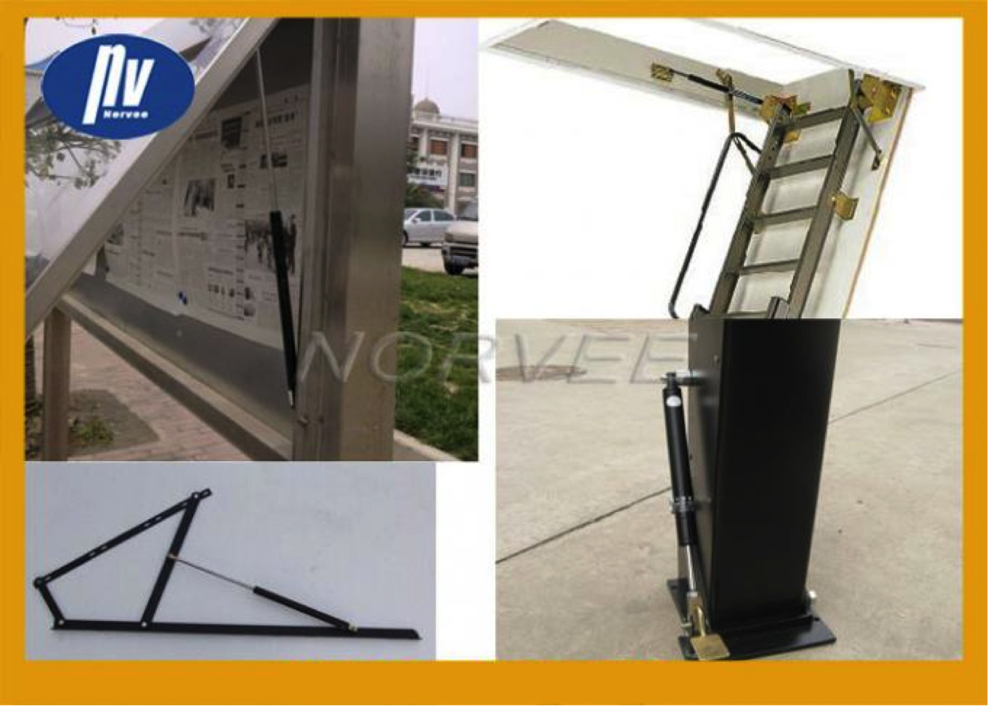 Easy installation Gas Spring Struts 100N 900N Force With Metal Eye End Fitting